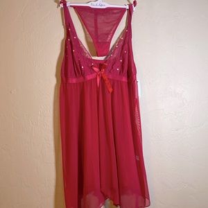 NWT French Affair teddy with thong